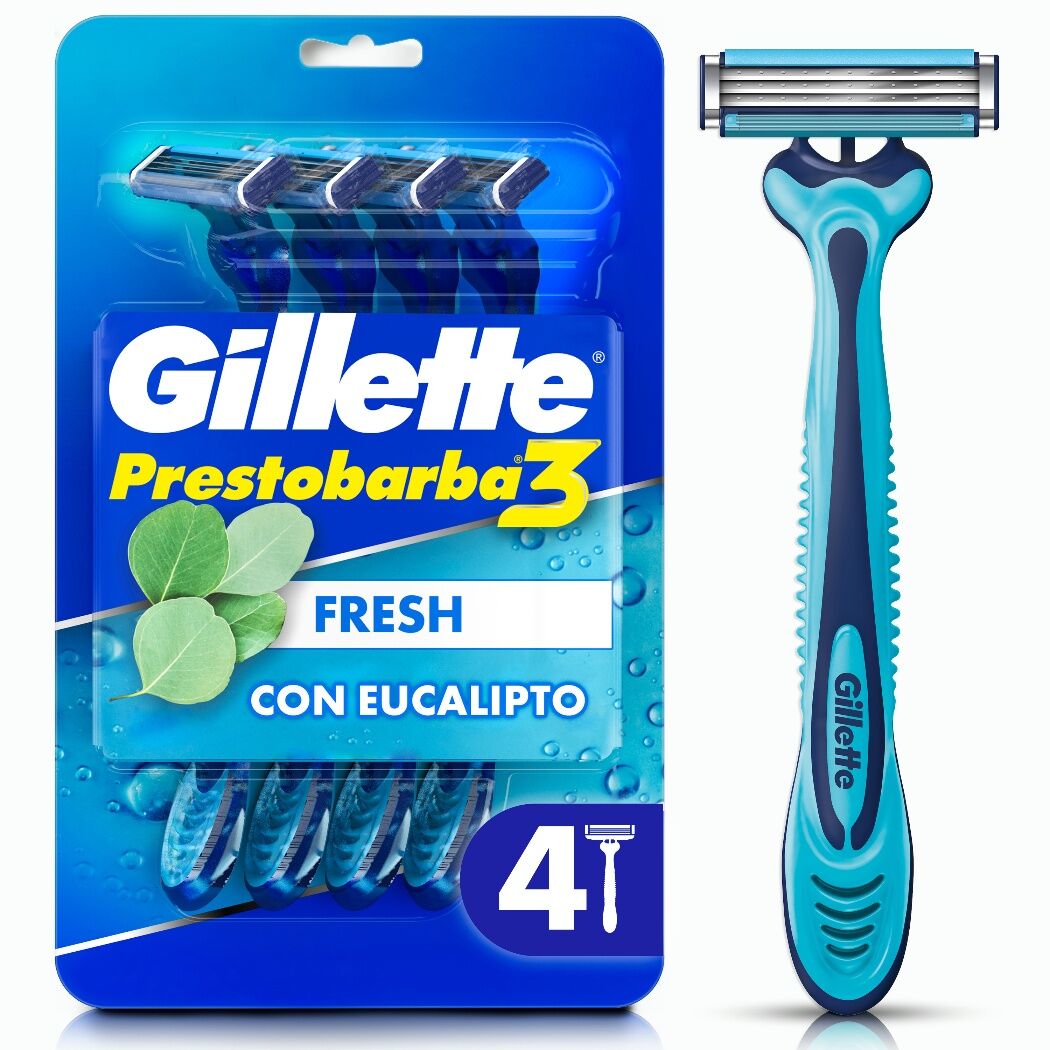 Máquina de Afeitar Gillette Prestobarba3 Fresh 4 Unidades