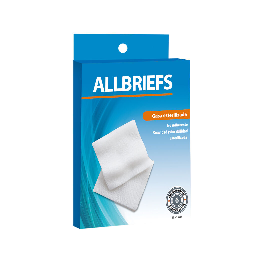 Allbriefs Gasa Esterilizada 7.5x7.5cm 6 Unidades