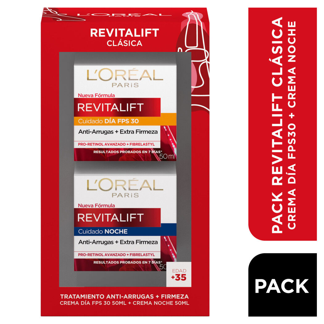 Pack Anti-Arrugas Revitalift Día + Noche de L'Oréal Paris