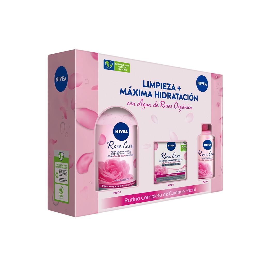 Pack NIVEA Roses Care Micelar 400ml + Crema Día 50ml + Mist 150ml
