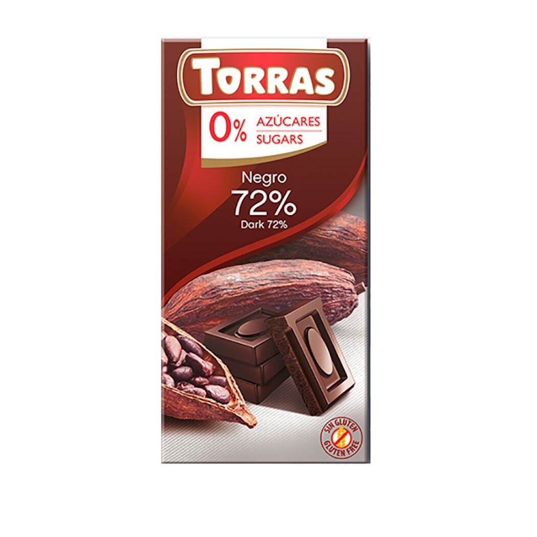 Chocolatre Dark 72% Sin Azúcar Negro 75g