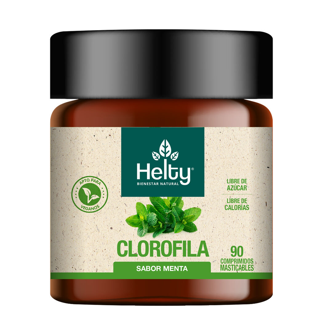 Helty Clorofila Sabor Menta 90 Comprimidos Masticables