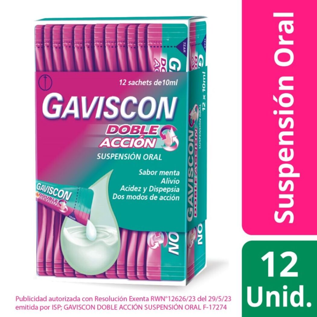 Gaviscon Oral Sachet Doble Acción 10ml 12 Unidades