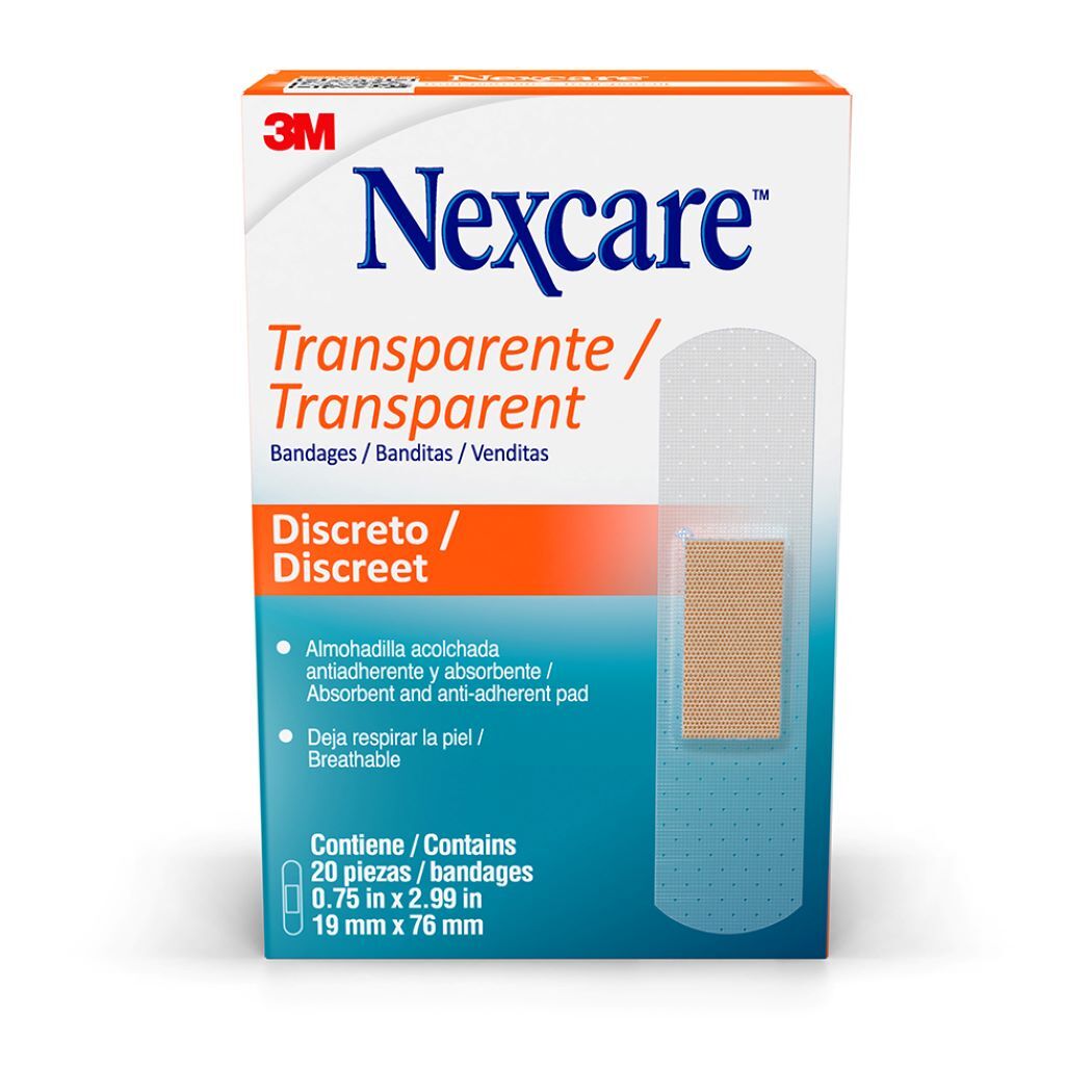 Parche Plástico Transparente Nexcare 20 Unidades
