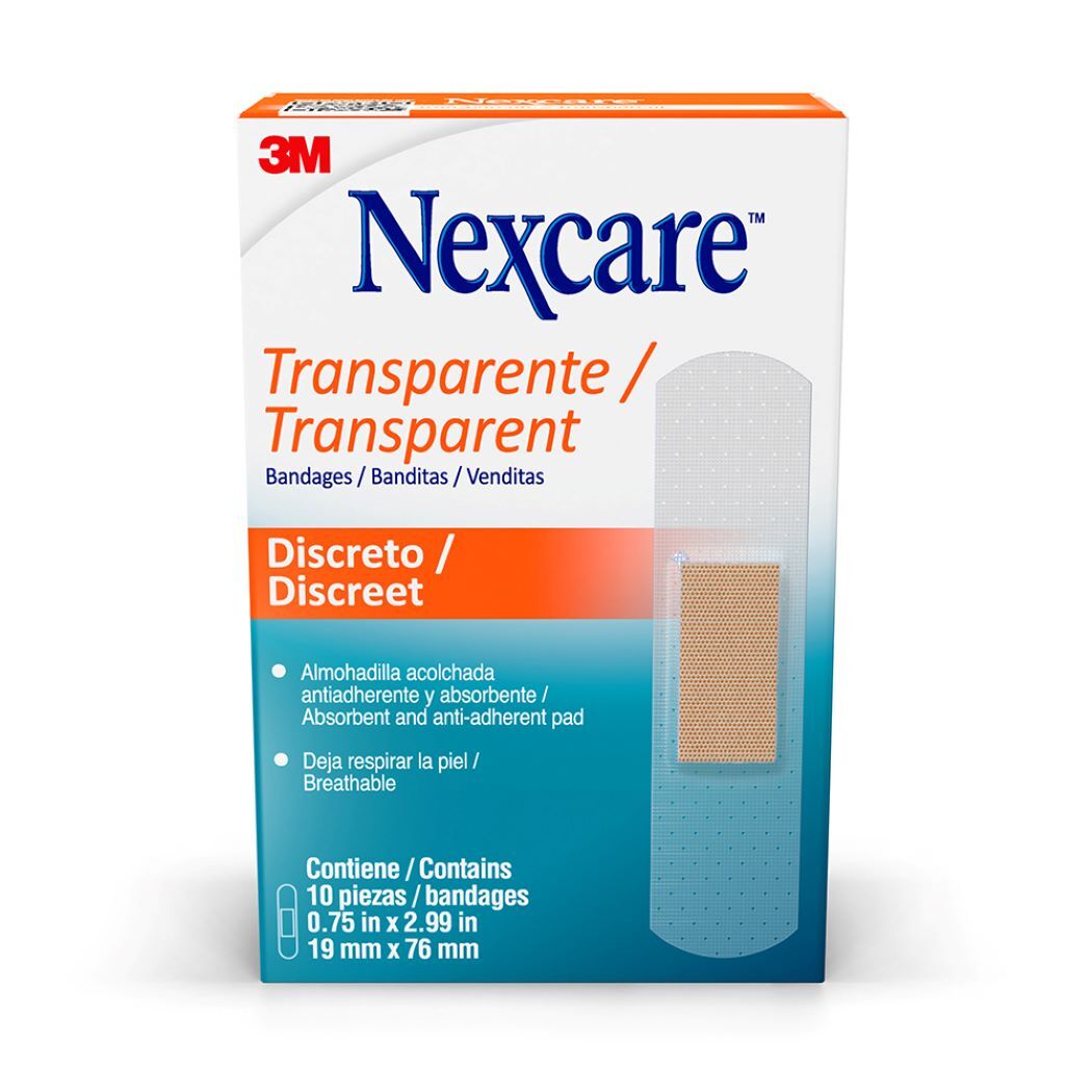 Parche Plástico Transparente Nexcare 10 Unidades