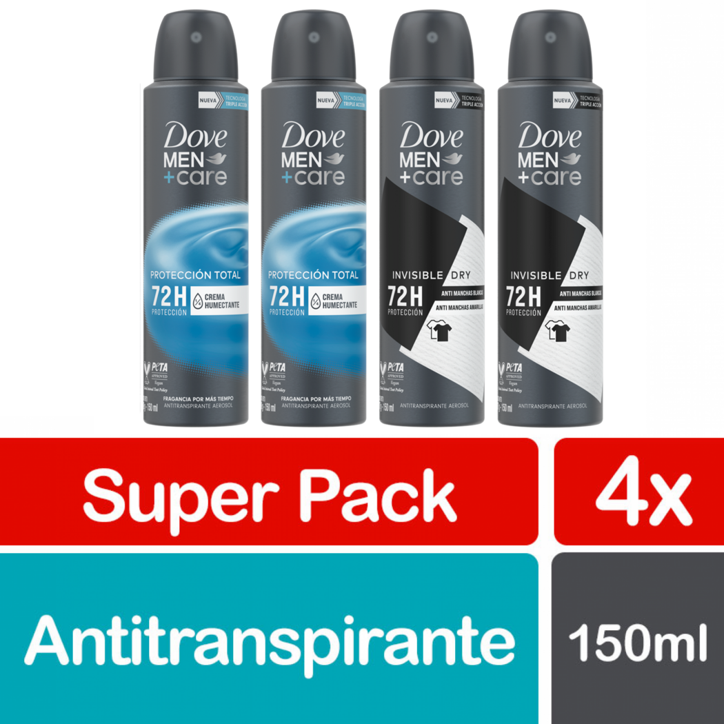 Dove Men Desodorante Aerosol Invisible Dry y Cuidado Total