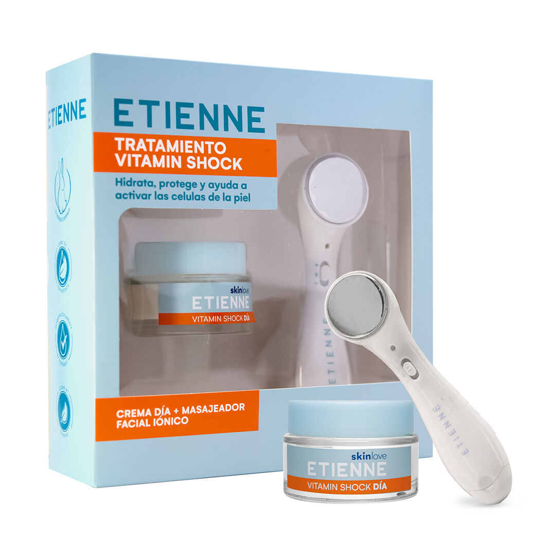 Etienne Vit. Shock Crema Día 50g + Masajeador Iónico