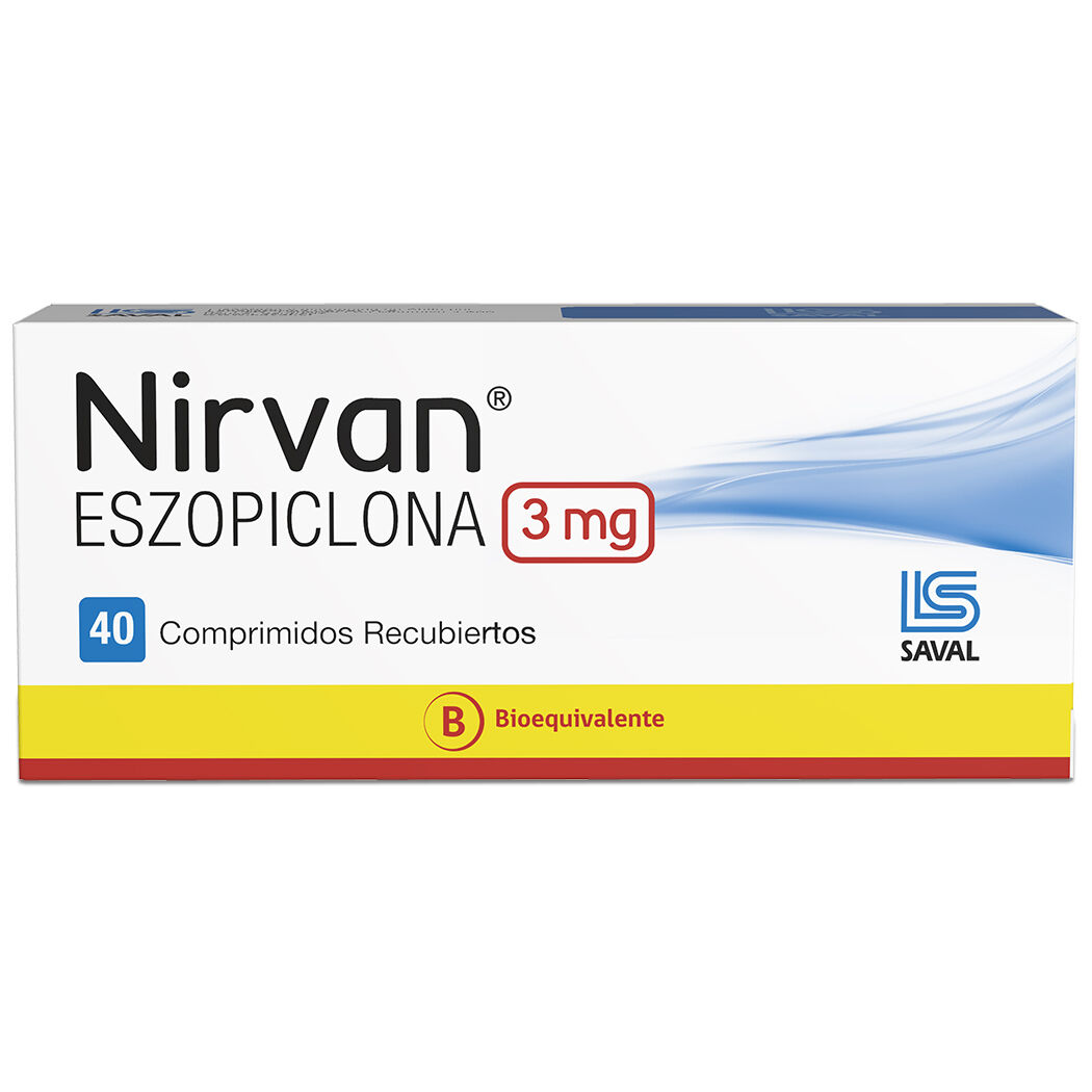 Nirvan (B) Eszopiclona 3mg 40 Comprimidos Recubiertos