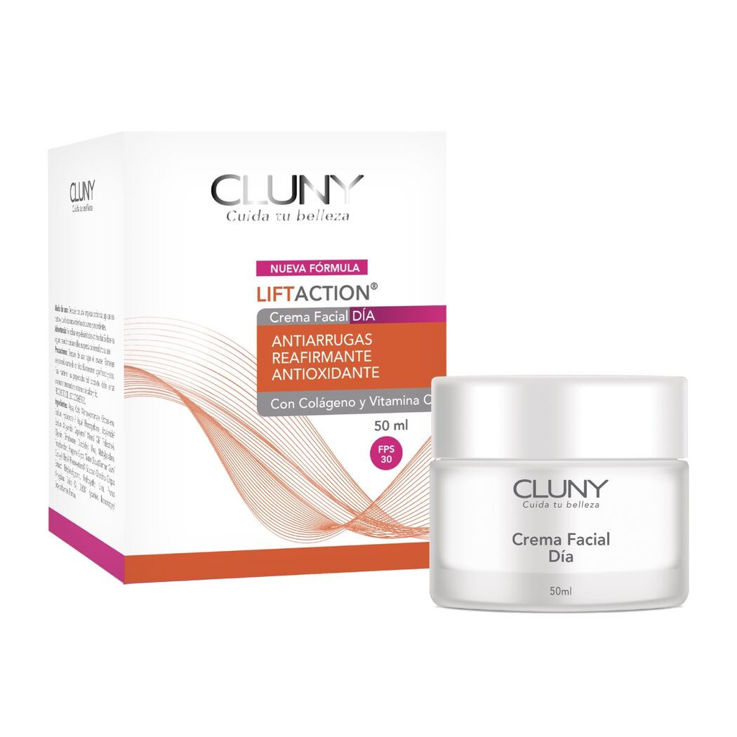 Crema Facial Liftaction Colágeno Vitamina C Cluny 50ml