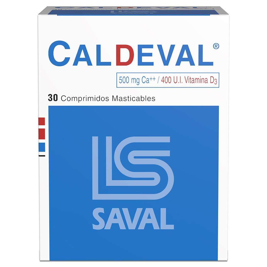 Caldeval Calcio / Vitamina D3 30 Comprimidos Masticables