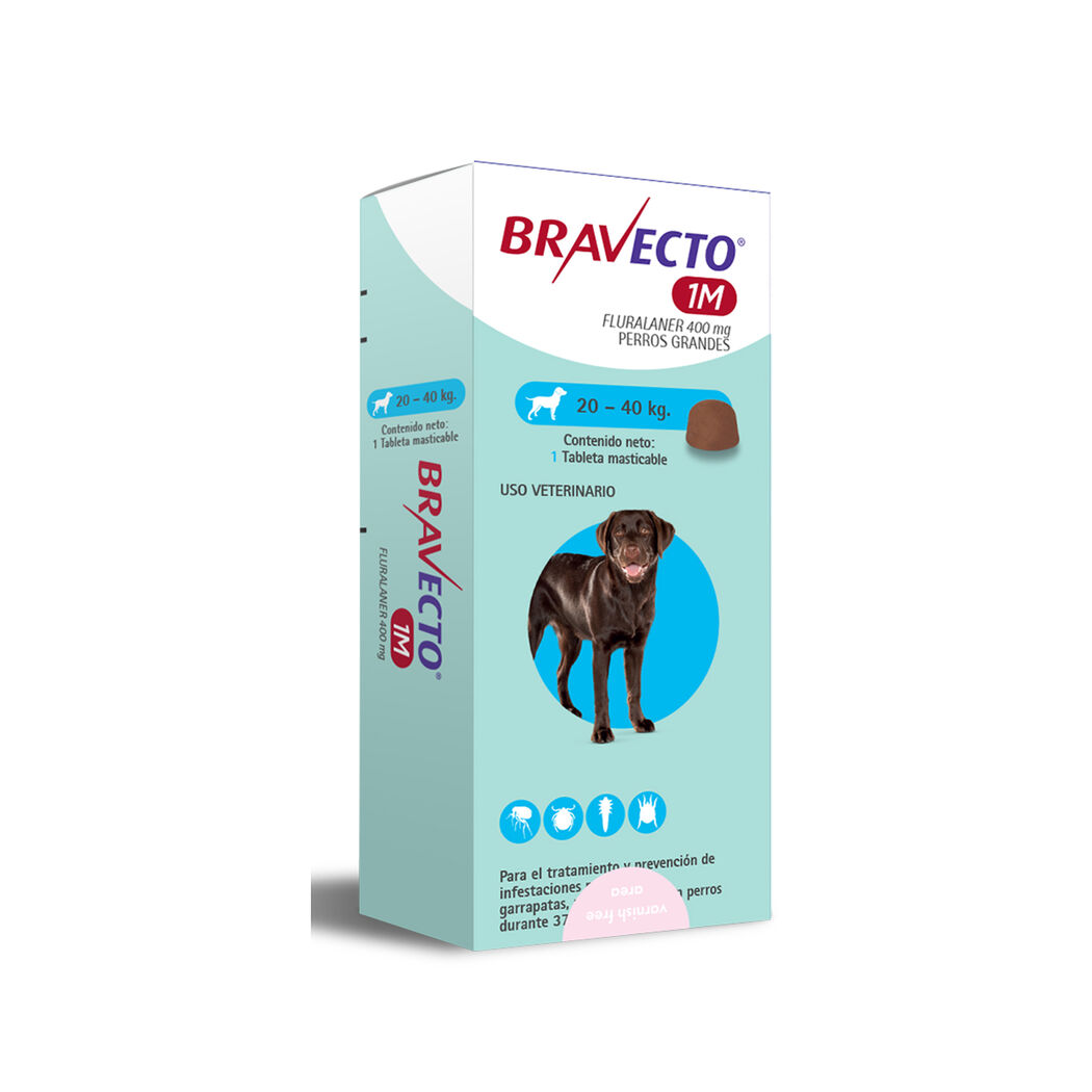 Bravecto 1M de 20 a 40kg 1 Tableta Masticable