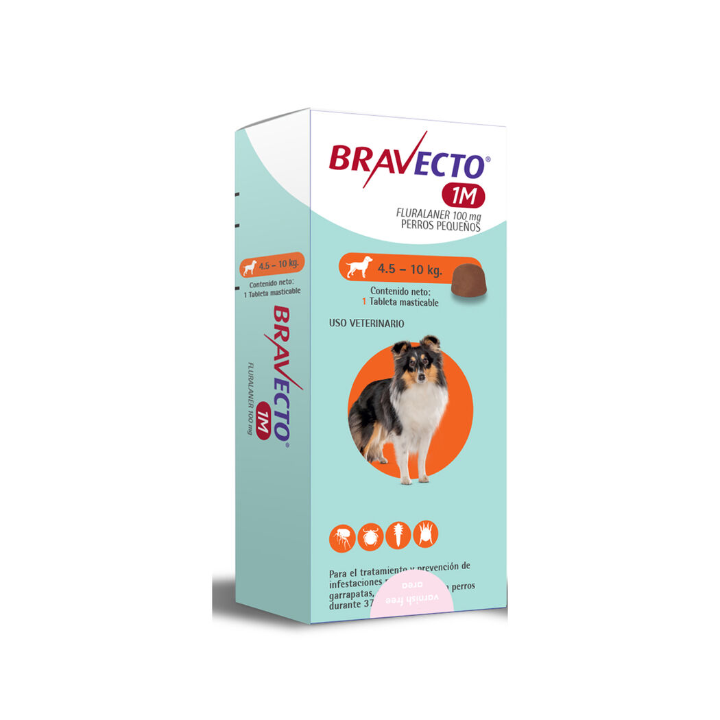 Bravecto 1M Perro de 4.5 a 10kg 1 Tableta Masticable
