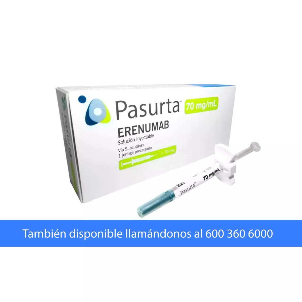 Pasurta Erenumab 70mg/ml Inyectable 1 Jeringa Prellenada