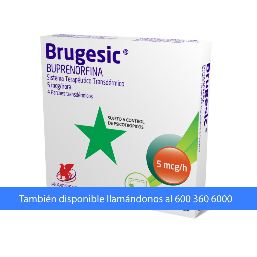 Brugesic Buprenorfina 5mcg/h 4 Parches Transdérmicos