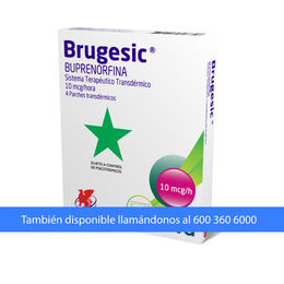Brugesic Buprenorfina 10mcg/h 4 Parches Transdérmicos | Farmacias ...