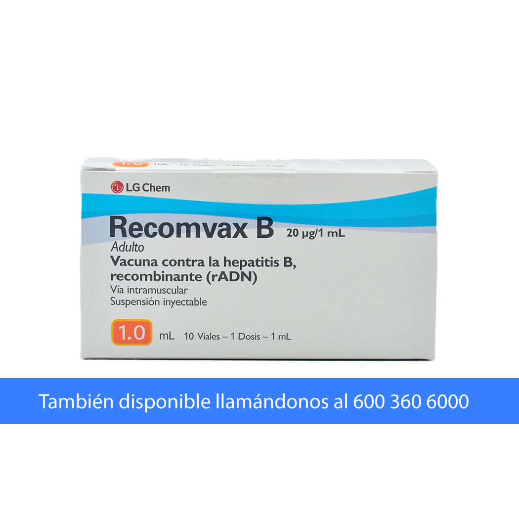 Recomvax B Vacuna Hepatitis B Pediátrica Inyectable 1 Dosis