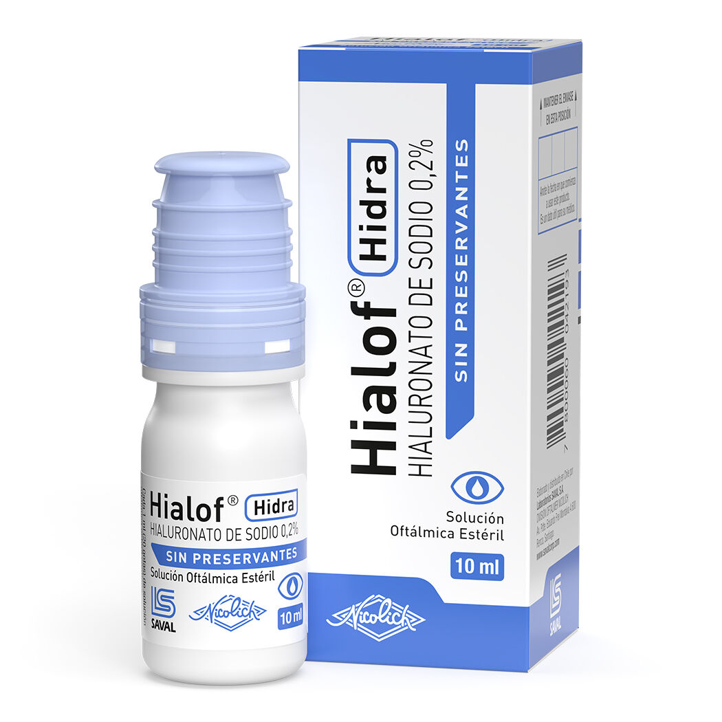 Hialof Hialuronato de Sodio 0,2% Solución Oftálmica 10ml