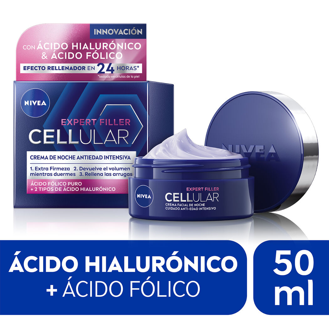 NIVEA Crema Facial Anti-Edad Cellular Expert Filler Noche 49g