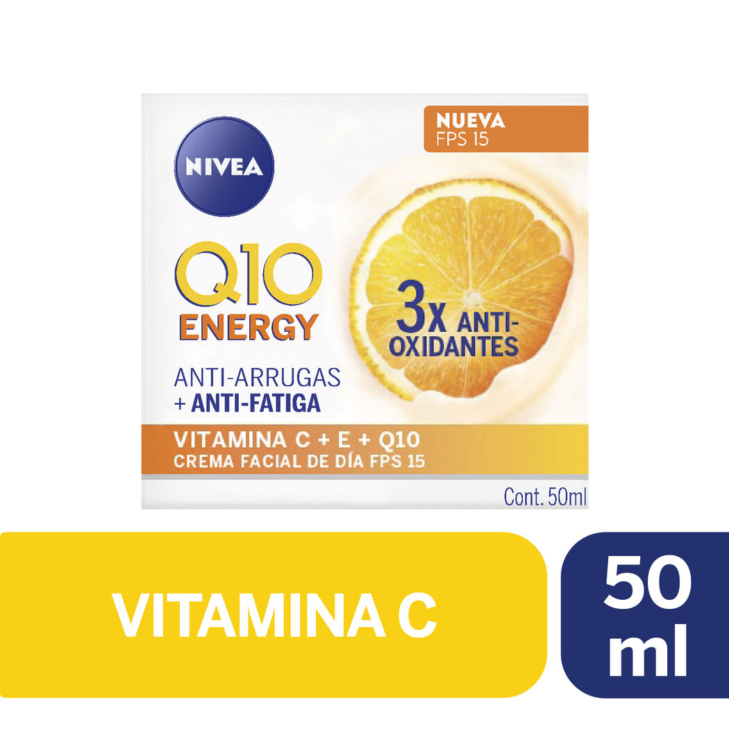 NIVEA Crema Facial Antiarrugas Q10 Energy Día FPS15 50ml