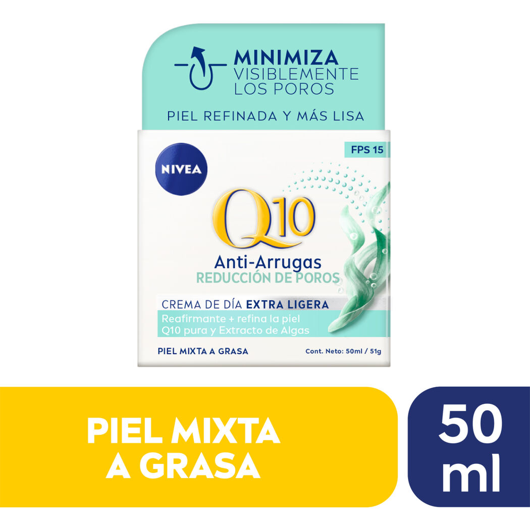 NIVEA Q10 Crema Facial De Día Anti-Arrugas y Reducción De Poros 50ml