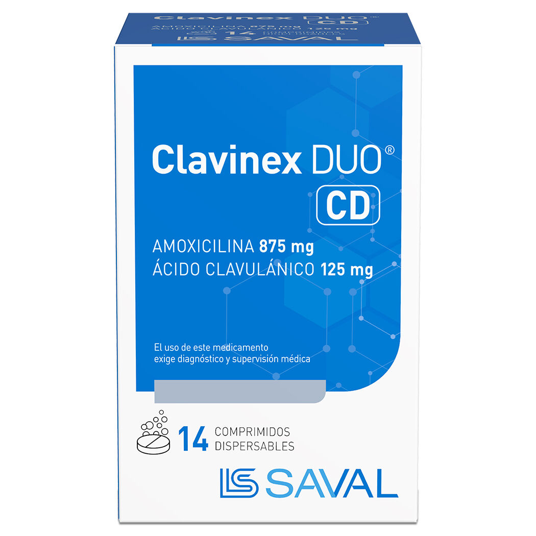 Clavinex Duo CD Amoxicilina / Ácido Clavulánico 14 Comprimidos Dispersables