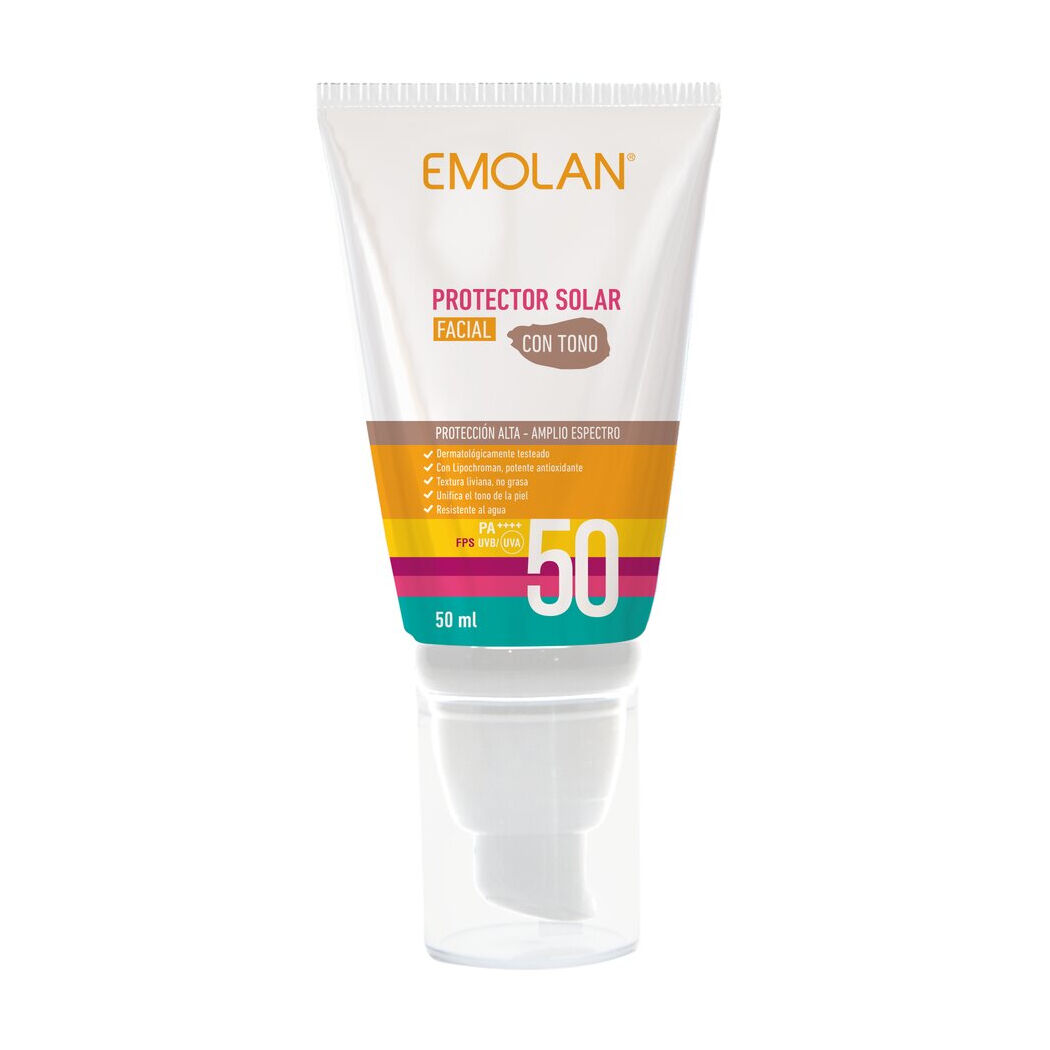 Bloqueador Solar Emolan Facial con Tono FPS50 50ml