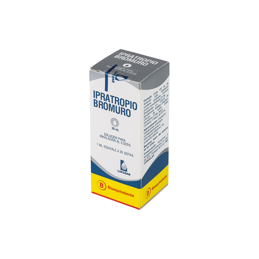 Bromuro Ipratropio 0.25mg/ml Inhalación 20ml
