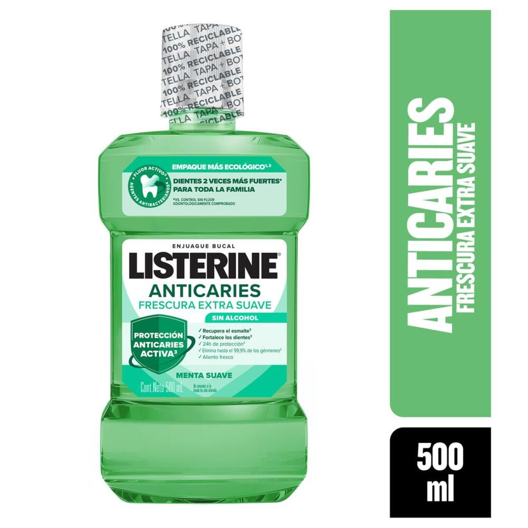 Enjuague Bucal Listerine Anticaries Zero Alcohol 500ml