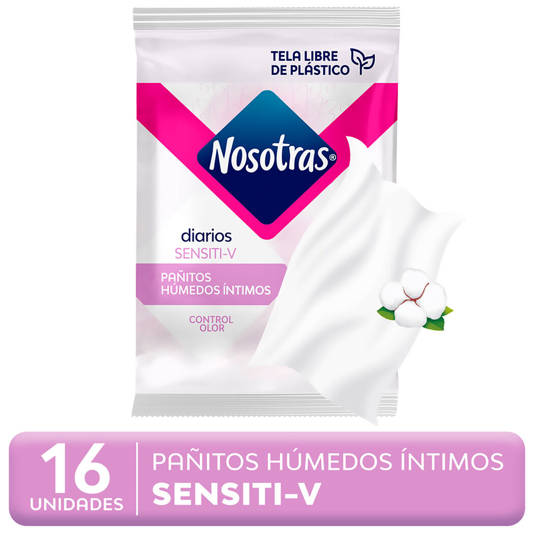 Pañitos Húmedos Íntimos Nosotras Sensiti-V 16 Unidades