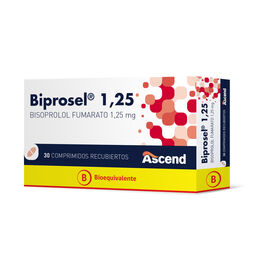 Biprosel (B) Bisoprolol 1.25mg 30 Comprmidos Recubiertos