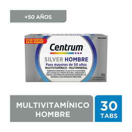 Multivitamínico Centrum Silver Hombre +50 Años 30 Comprimidos Recubiertos