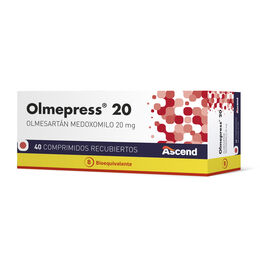 Olmepress (B) Olmesartan 20mg 40 Comprimidos Recubiertos