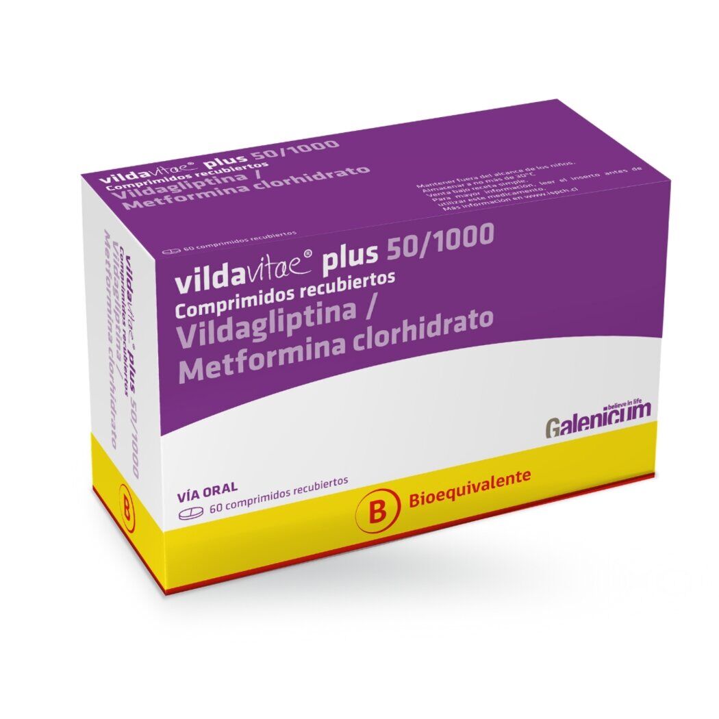 Vildavitae Plus (B)  Vildagliptina / Metformina  50/1000 60 Comprimidos Recubiertos