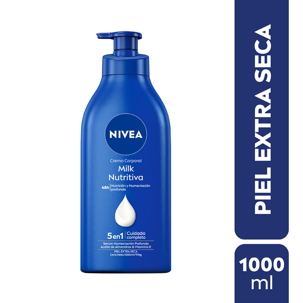 NIVEA Crema Corporal Milk Nutritiva Piel Seca y Extra Seca 1000ml