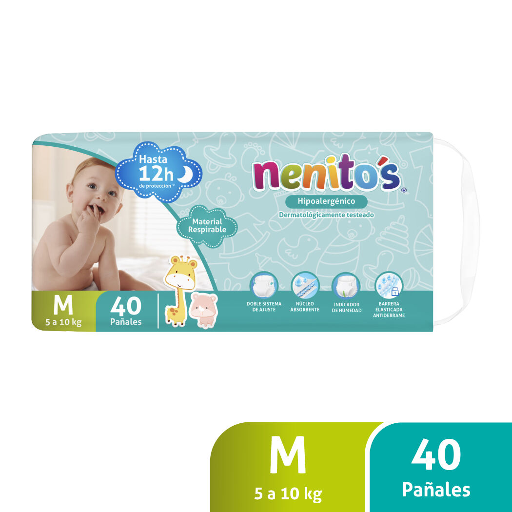 Pañales Desechables Nenitos Talla M 40 Unidades
