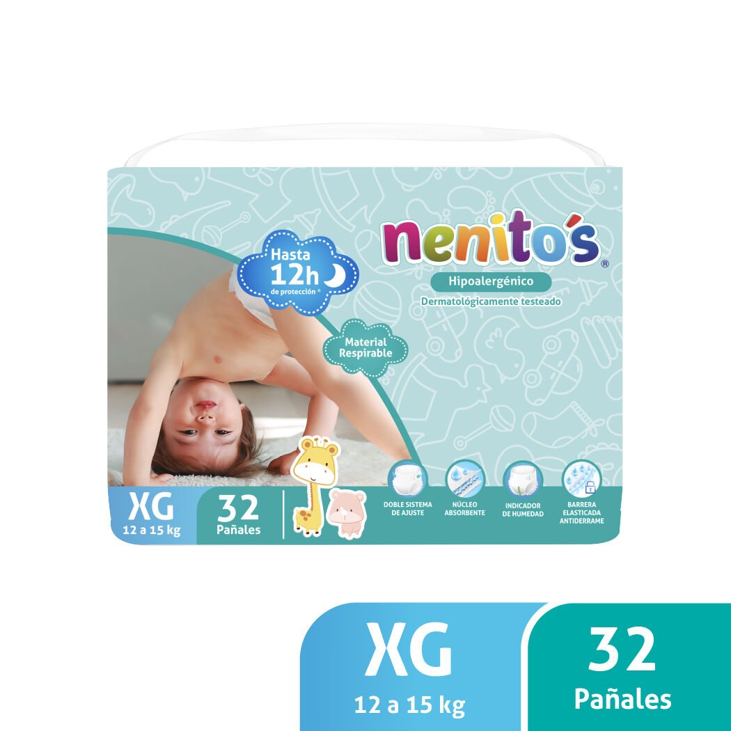 Pañales Desechables Nenitos Talla XG 32 Unidades
