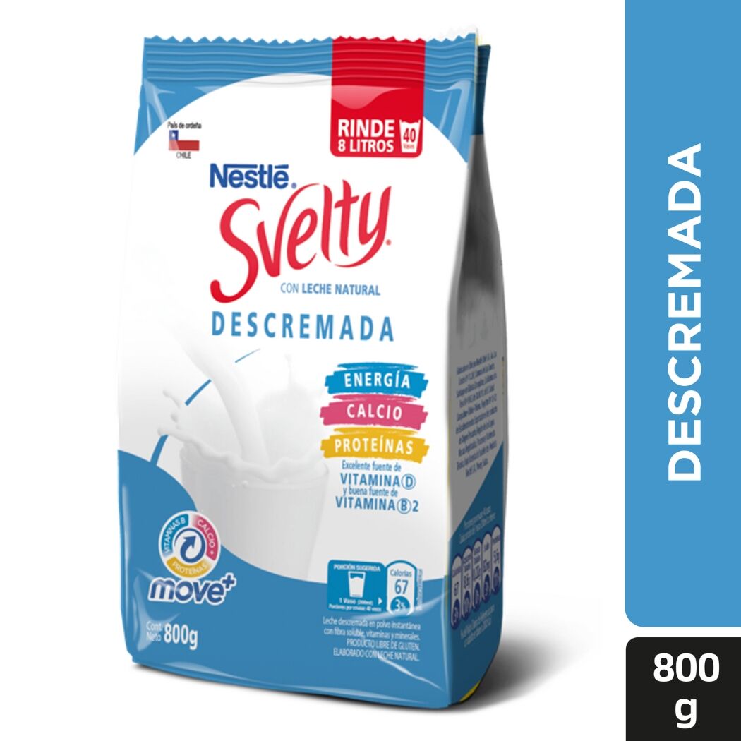 Leche en Polvo Descremada Svelty 800g
