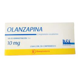 Olanzapina (B) 10mg 28 Comprimidos Recubiertos