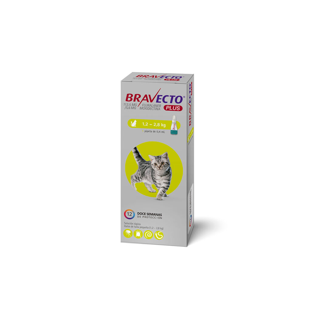 Bravecto Gato Plus 1.2 a 2.8kg Pipeta 0,4 ml
