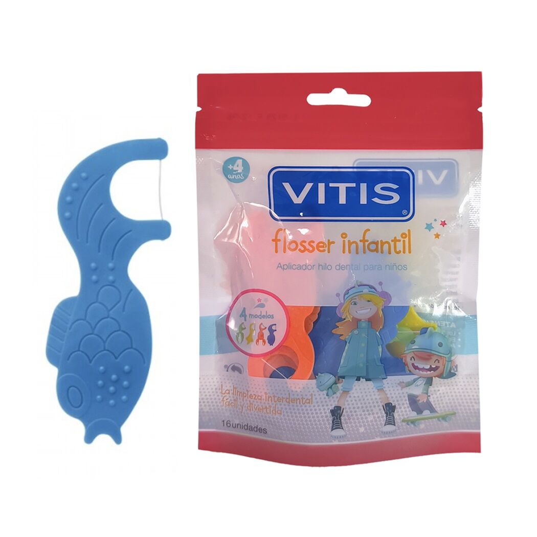Vitis Aplicador Hilo Flosser Kids Latam 16 Unidades