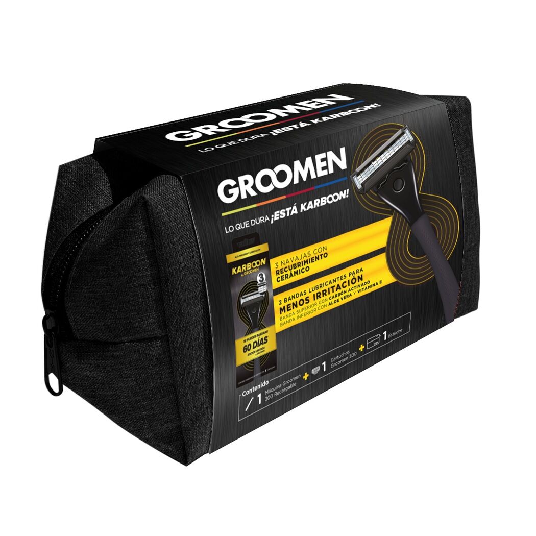 Groomen 300 Maquina de Afeitar Black + bolso 