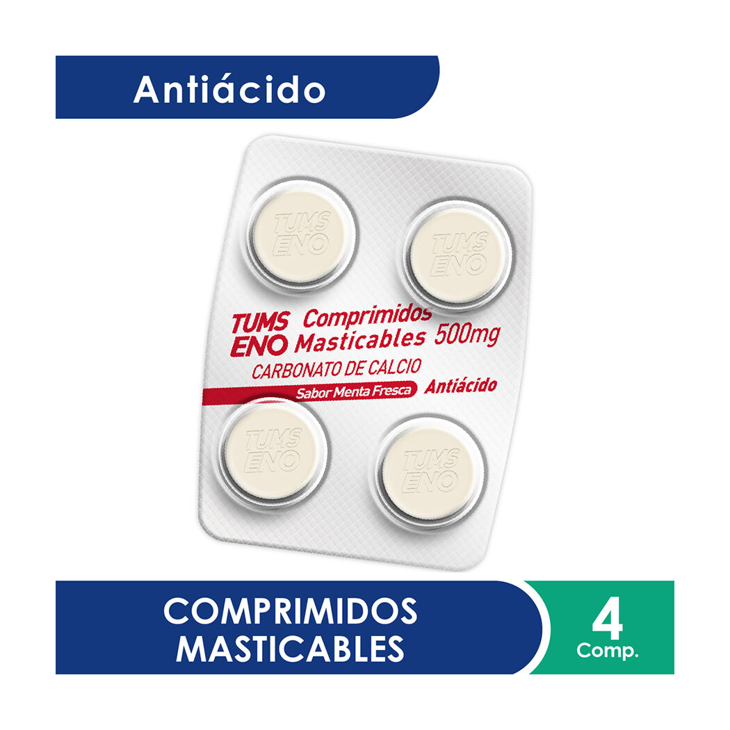 Tums Eno Antiácido 500mg 4 Comprimidos Masticables