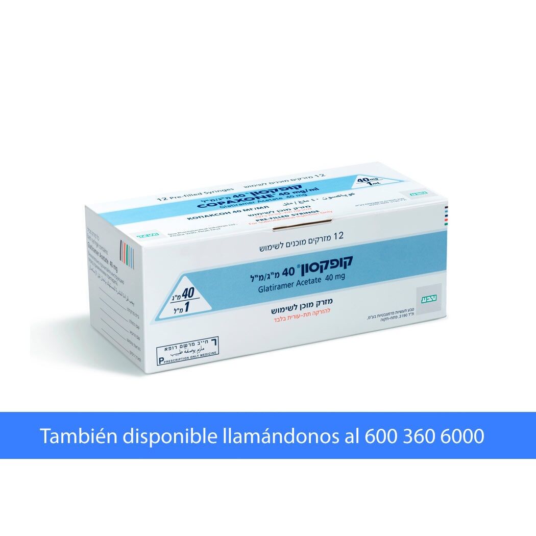Copaxone Glatiramer 40mg/ml 12 Jeringas Prellenadas