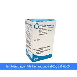 Telzir Fosamprenavir 700mg 60 Comprimidos Recubiertos