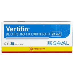 Vertifin (B) Betahistina 24mg 30 Comprimidos