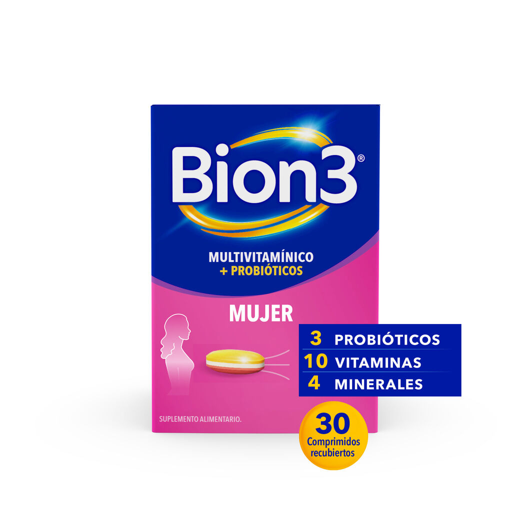 Bion3 Mujer Mutivitamínico con Probioticos 30 Comprimidos Recubiertos