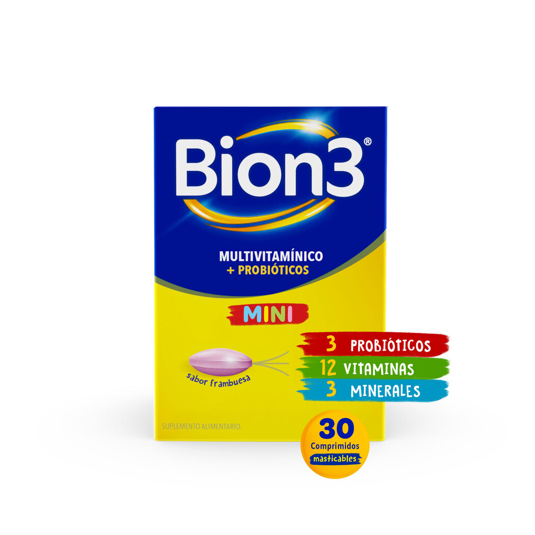 Bion3 Mini Multivitamínico con probióticos para niños 30 comprimidos