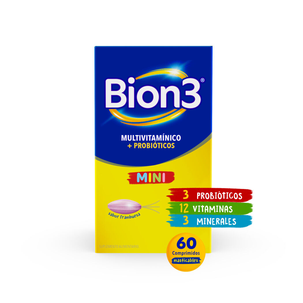 Bion3 Mini Multivitamínico con probióticos para niños 60 comprimidos