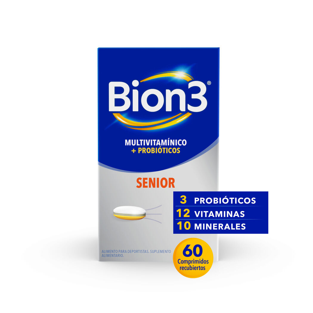 Bion3 Senior Multivitamínico con Minerales y Probióticos 2x 30 Comprimidos