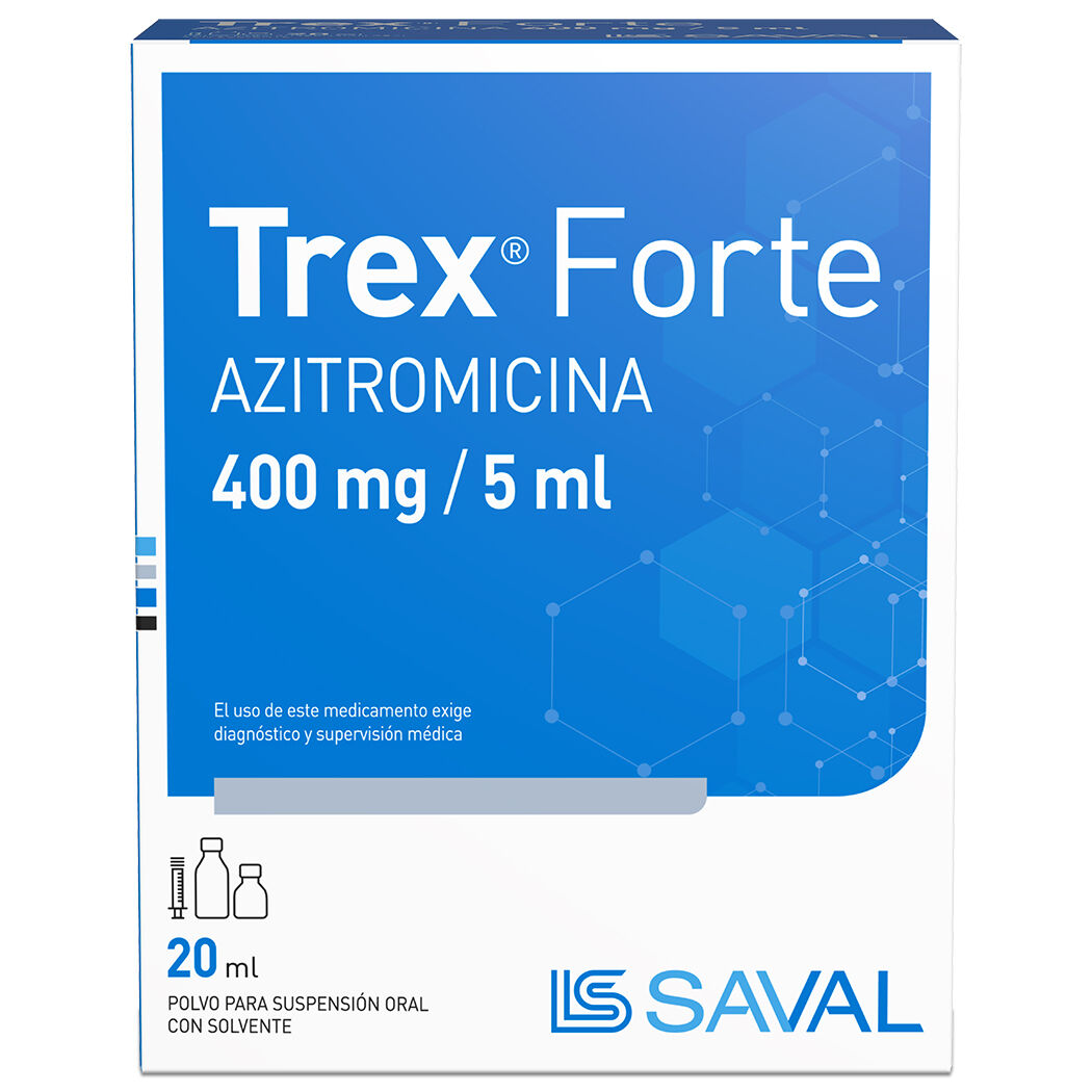 Trex Forte Azitromicina 400mg/5ml Suspensión Oral 20ml